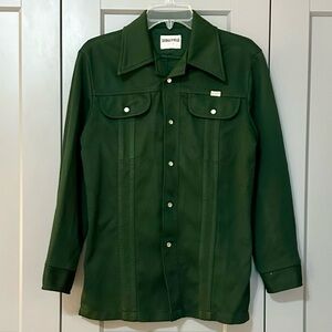 Vintage 1970s Sedgefield Western Pearl Snap Button Down Kelly Green Men’s Size S